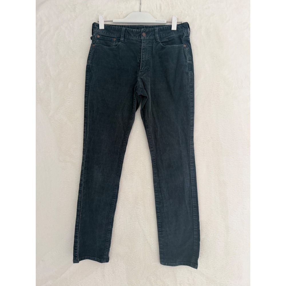 United By Blue Mens Corduroy Pants Size 30 Slate Blue Fine Wale 5-Pocket Slim